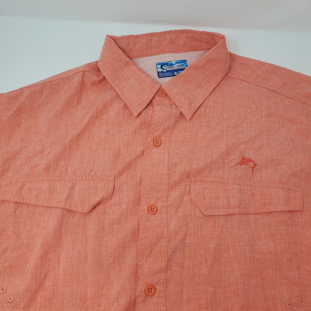 World Wide Sportsman Shirt Mens XL 616WW11682 Orange Button Down Fishing